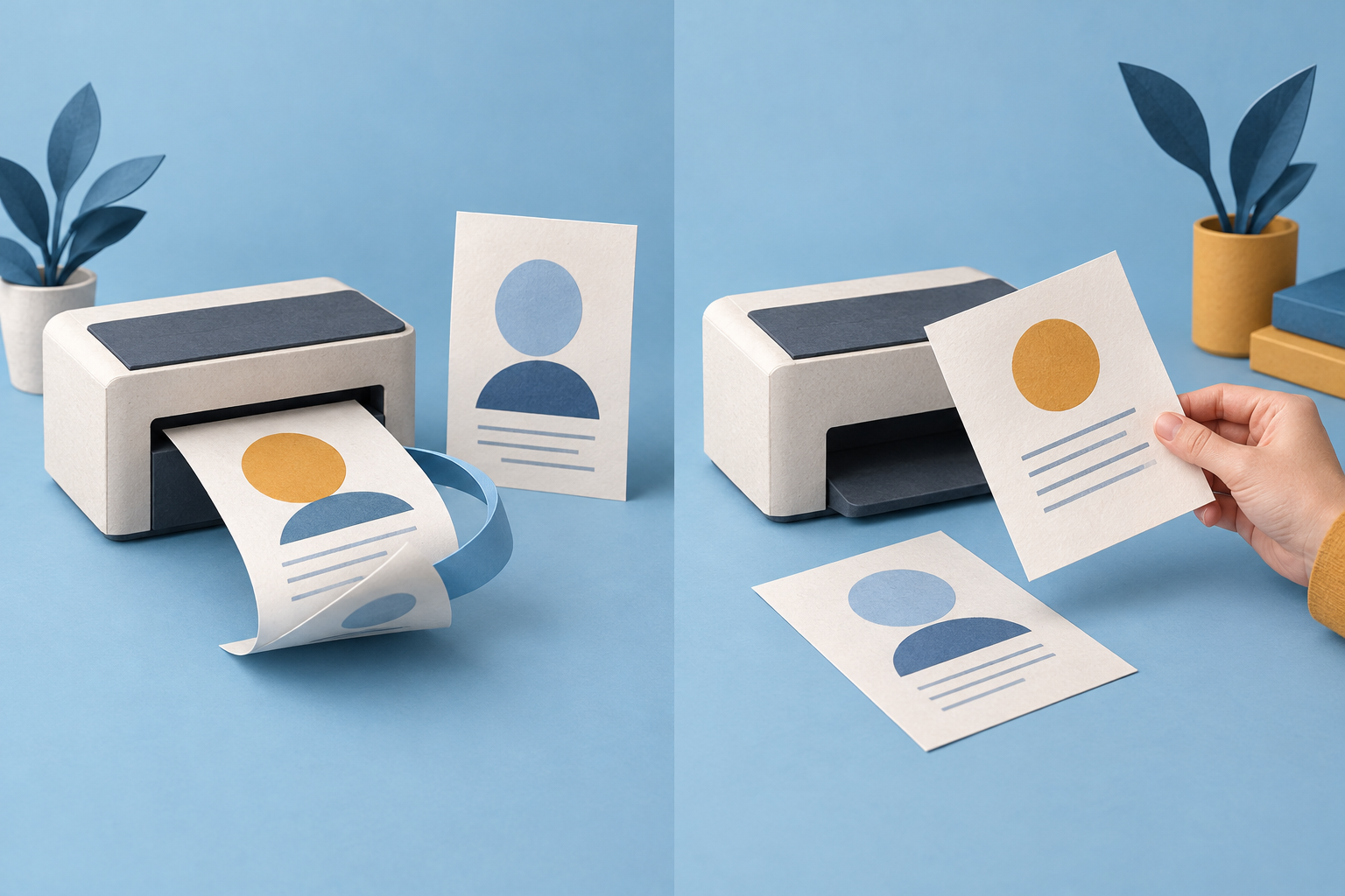 Illustration conceptuelle distinguant retournement automatique de la feuille et intervention manuelle